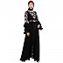 Umbrella abaya with digital rose print